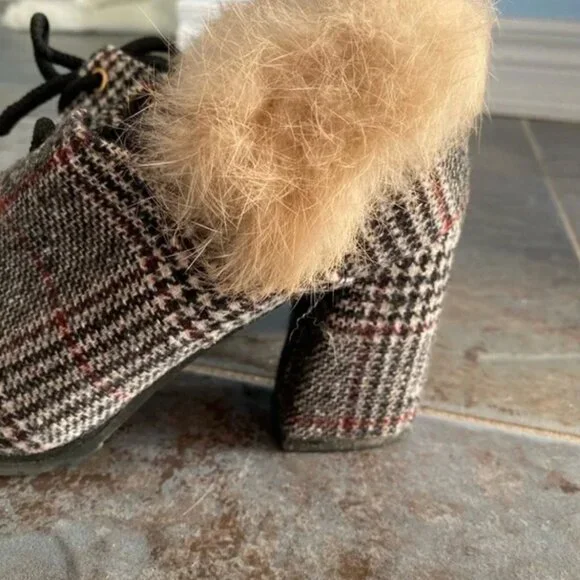 Plaid Sherpa Heel Loafers - Picture 4 of 5